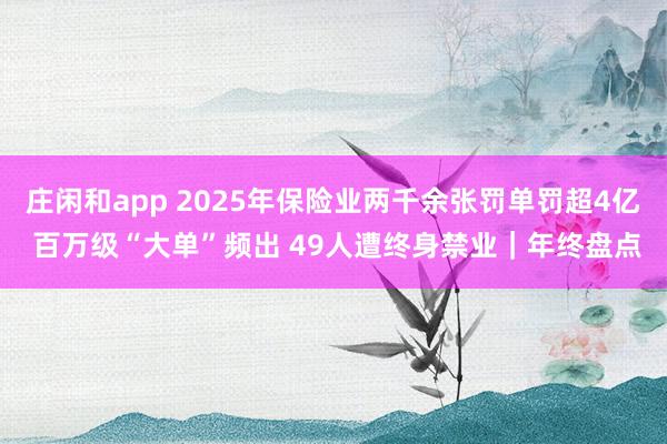莊閑和app 2025年保險業兩千余張罰單罰超4億 百萬級“大單”頻出 49人遭終身禁業｜年終盤點