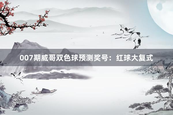 007期威哥雙色球預(yù)測獎(jiǎng)號:紅球大復(fù)式