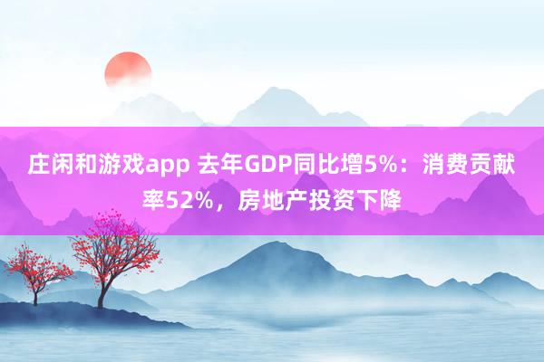 莊閑和游戲app 去年GDP同比增5%:消費(fèi)貢獻(xiàn)率52%,房地產(chǎn)投資下降